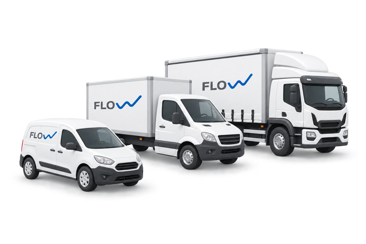 Fuhrpark der Flow Transport GmbH – Lieferwagen, Transporter und LKW